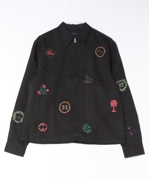 ALLSAINTS（オールセインツ）の「LAUREL LONG SLEEVE EMBROIDERED ZIP UP SHIRT | LAUREL 長袖 刺繍 ジップアップ シャツ（シャツ/ブラウス・メンズ・ブラック系その他・S/M/L/XS）」の10枚目の写真