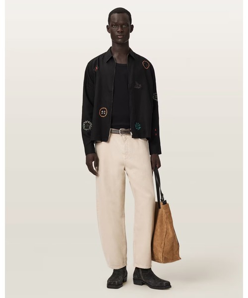 ALLSAINTS（オールセインツ）の「LAUREL LONG SLEEVE EMBROIDERED ZIP UP SHIRT | LAUREL 長袖 刺繍 ジップアップ シャツ（シャツ/ブラウス・メンズ・ブラック系その他・S/M/L/XS）」の4枚目の写真