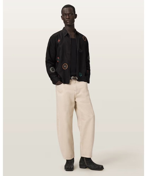 ALLSAINTS（オールセインツ）の「LAUREL LONG SLEEVE EMBROIDERED ZIP UP SHIRT | LAUREL 長袖 刺繍 ジップアップ シャツ（シャツ/ブラウス・メンズ・ブラック系その他・S/M/L/XS）」の8枚目の写真