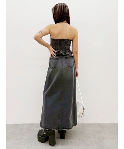 EVRIS（エヴリス）の「レースグラフィックロングデニムスカート（デニムスカート・レディース・ブルー/ブラック・MEDIUM/SMALL）」の7枚目の写真