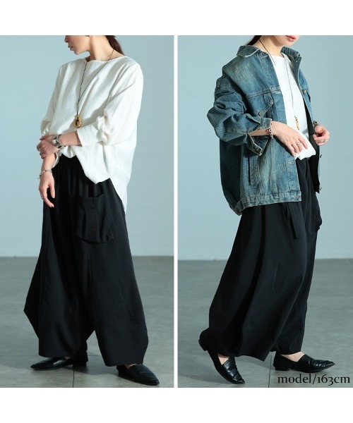 GOLDJAPAN(ゴールドジャパン)の「ビッグポケットバレルパンツ(その他パンツ・レディース・グレー/ブラック・4L~5L/LL~3L)」の17枚目の写真