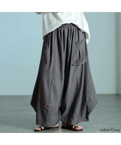 GOLDJAPAN(ゴールドジャパン)の「ビッグポケットバレルパンツ(その他パンツ・レディース・グレー/ブラック・4L~5L/LL~3L)」の3枚目の写真