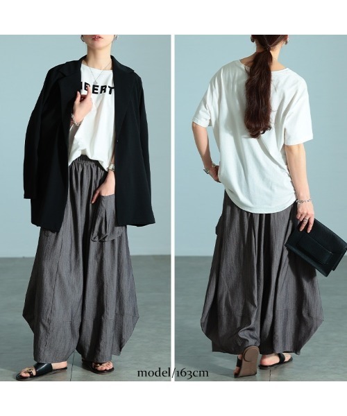GOLDJAPAN(ゴールドジャパン)の「ビッグポケットバレルパンツ(その他パンツ・レディース・グレー/ブラック・4L~5L/LL~3L)」の6枚目の写真