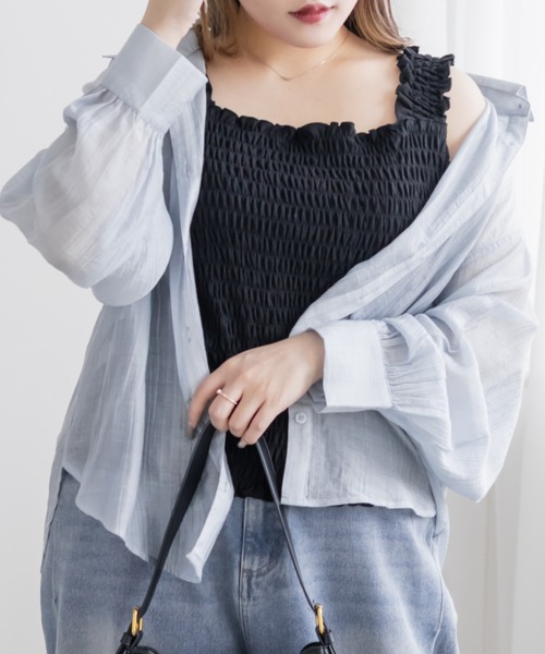 CLETTE(クレット)の「CLETTEオリジナルシャーリングタンクトップ(タンクトップ・レディース・アイボリー/ブラック・LL/4L/3L)」の1枚目の写真