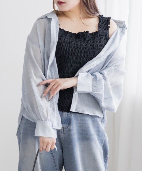 CLETTE(クレット)の「CLETTEオリジナルシャーリングタンクトップ(タンクトップ・レディース・アイボリー/ブラック・LL/4L/3L)」の6枚目の写真