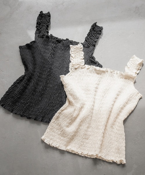 CLETTE(クレット)の「CLETTEオリジナルシャーリングタンクトップ(タンクトップ・レディース・アイボリー/ブラック・LL/4L/3L)」の9枚目の写真