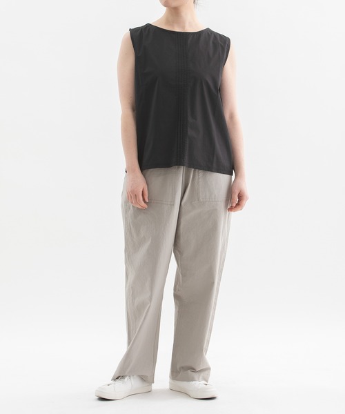 nop de nod（ノップドゥノッド）の「USコットン前布帛ノースリーブ（タンクトップ・レディース・オフホワイト/ライトブルー/ブラック/ネイビー・3）」の22枚目の写真