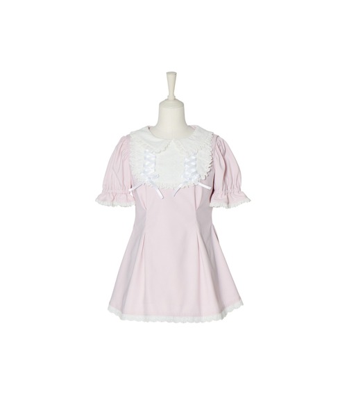mellfy memory(メルフィーメモリー)の「Twin lace-up ribbon tunic(ワンピース・レディース・ブルー/ピンク・FREE)」の2枚目の写真