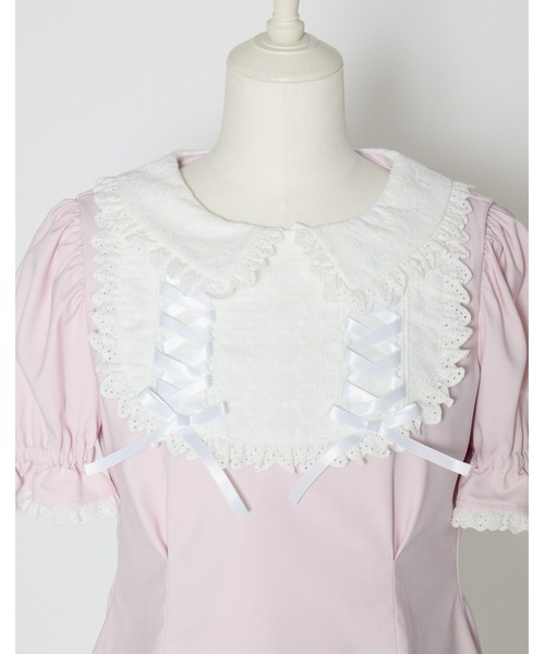 mellfy memory(メルフィーメモリー)の「Twin lace-up ribbon tunic(ワンピース・レディース・ブルー/ピンク・FREE)」の7枚目の写真
