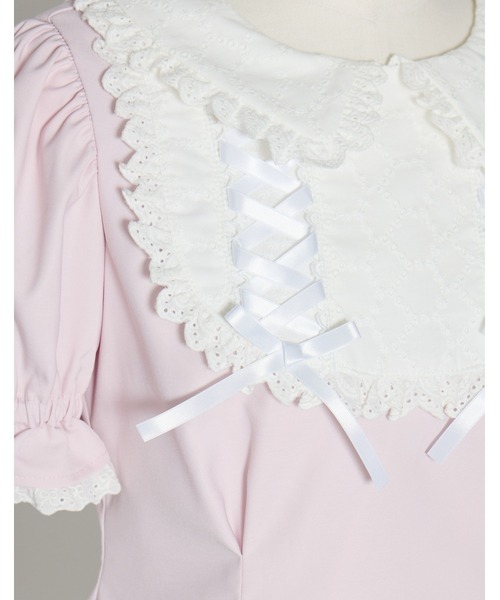 mellfy memory(メルフィーメモリー)の「Twin lace-up ribbon tunic(ワンピース・レディース・ブルー/ピンク・FREE)」の9枚目の写真