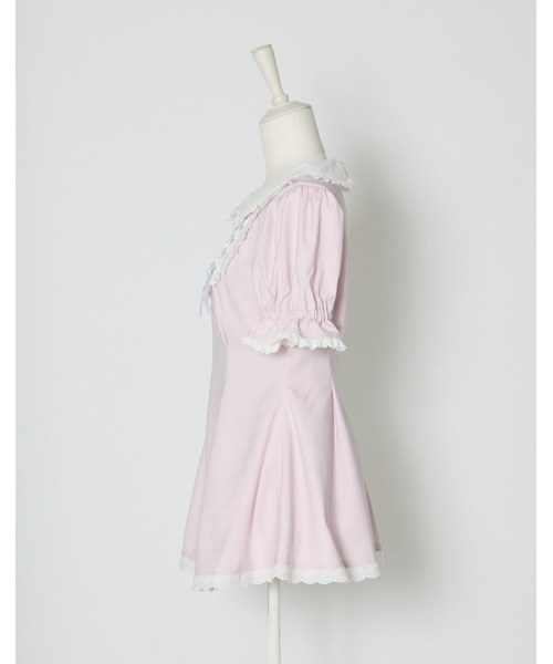 mellfy memory(メルフィーメモリー)の「Twin lace-up ribbon tunic(ワンピース・レディース・ブルー/ピンク・FREE)」の5枚目の写真