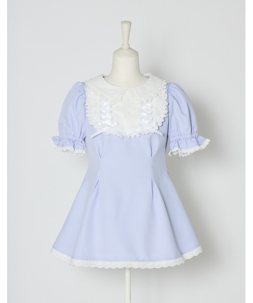 mellfy memory(メルフィーメモリー)の「Twin lace-up ribbon tunic(ワンピース・レディース・ブルー/ピンク・FREE)」の14枚目の写真