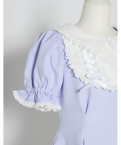 mellfy memory(メルフィーメモリー)の「Twin lace-up ribbon tunic(ワンピース・レディース・ブルー/ピンク・FREE)」の15枚目の写真