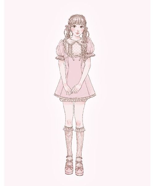 mellfy memory(メルフィーメモリー)の「Twin lace-up ribbon tunic(ワンピース・レディース・ブルー/ピンク・FREE)」の16枚目の写真