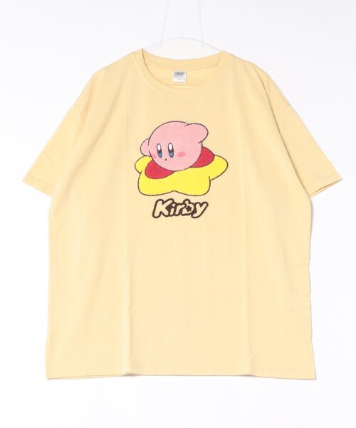 Rendez-Vous(ランデヴー)の「【 Kirby 】 星のカービー サガラ刺繍クルーTシャツ 26S5(Tシャツ/カットソー・レディース・オフホワイト/スカイブルー/ブラック/イエロー・LARGE/MEDIUM)」の4枚目の写真
