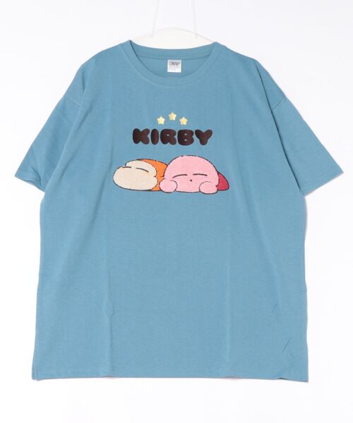 Rendez-Vous(ランデヴー)の「【 Kirby 】 星のカービー サガラ刺繍クルーTシャツ 26S5(Tシャツ/カットソー・レディース・オフホワイト/スカイブルー/ブラック/イエロー・LARGE/MEDIUM)」の1枚目の写真