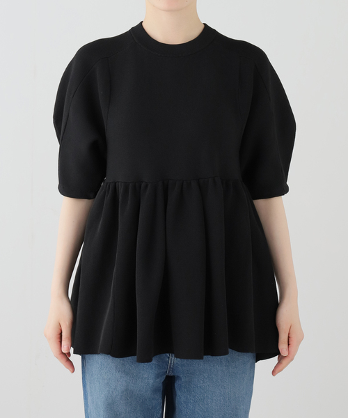 CLANE/クラネ PEPLUM HALF SLEEVE KNIT TOPS 10106-2133（ニット