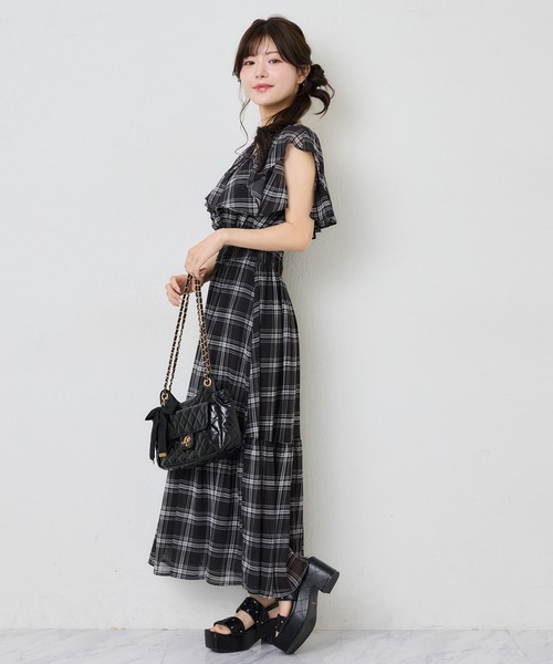 one after another NICE CLAUP(ワンアフターアナザーナイスクラップ)の「アレンジスリーブフリルロングワンピース(ワンピース・レディース・ブルー系その他/ドット/チェック・FREE)」の20枚目の写真