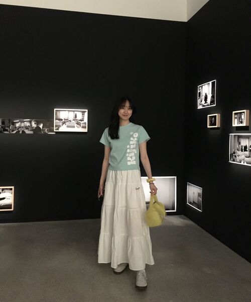KIJIKO（キジコ）の「ke406. Kijiko Big Logo Semi-Crop Tee Mint（Tシャツ/カットソー・レディース・ミント・FREE）」の9枚目の写真