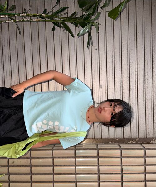 KIJIKO（キジコ）の「ke406. Kijiko Big Logo Semi-Crop Tee Mint（Tシャツ/カットソー・レディース・ミント・FREE）」の10枚目の写真