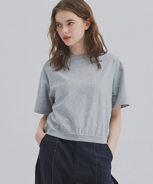 PUBLIC TOKYO(パブリックトウキョウ)の「【2026新作】スウェットライクTEE(Tシャツ/カットソー・レディース・アイボリー/グレー・FREE)」の1枚目の写真