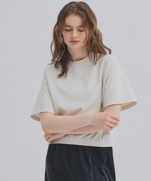 PUBLIC TOKYO(パブリックトウキョウ)の「【2026新作】スウェットライクTEE(Tシャツ/カットソー・レディース・アイボリー/グレー・FREE)」の7枚目の写真