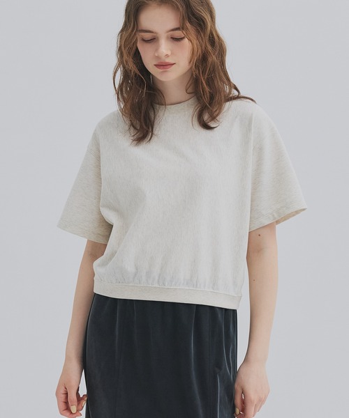 PUBLIC TOKYO(パブリックトウキョウ)の「【2026新作】スウェットライクTEE(Tシャツ/カットソー・レディース・アイボリー/グレー・FREE)」の6枚目の写真