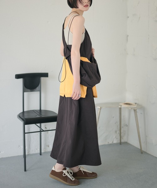 LAULEN(ローレン)の「cotton nylon code strap dress set /コードストラップキャミソールドレスバッグセット(ワンピース・レディース・ブラウン/ネイビー・FREE)」の10枚目の写真