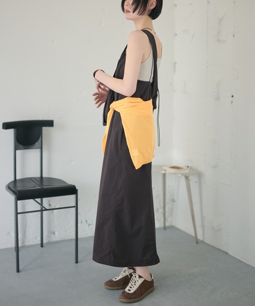 LAULEN(ローレン)の「cotton nylon code strap dress set /コードストラップキャミソールドレスバッグセット(ワンピース・レディース・ブラウン/ネイビー・FREE)」の12枚目の写真