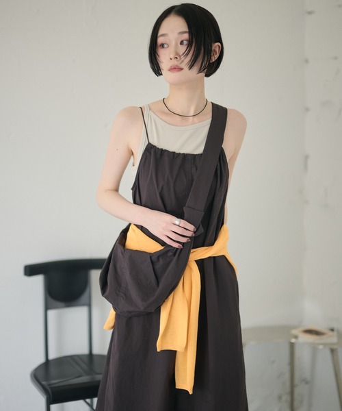 LAULEN(ローレン)の「cotton nylon code strap dress set /コードストラップキャミソールドレスバッグセット(ワンピース・レディース・ブラウン/ネイビー・FREE)」の13枚目の写真