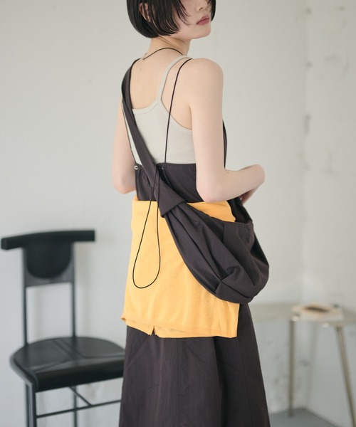LAULEN(ローレン)の「cotton nylon code strap dress set /コードストラップキャミソールドレスバッグセット(ワンピース・レディース・ブラウン/ネイビー・FREE)」の14枚目の写真