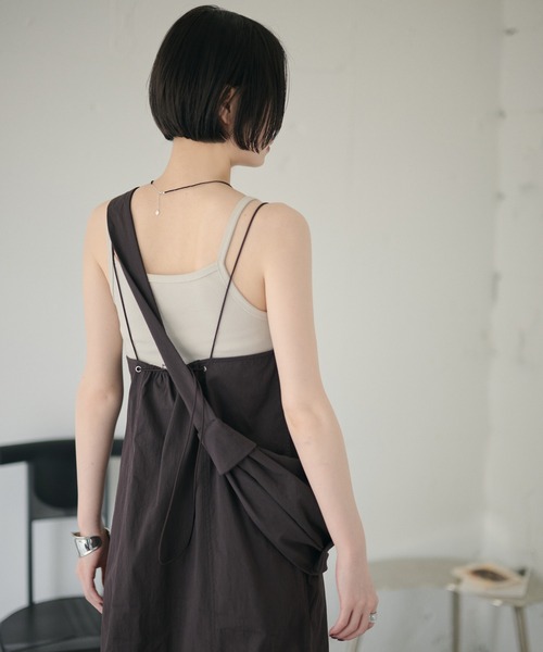 LAULEN(ローレン)の「cotton nylon code strap dress set /コードストラップキャミソールドレスバッグセット(ワンピース・レディース・ブラウン/ネイビー・FREE)」の16枚目の写真