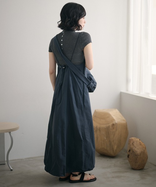 LAULEN(ローレン)の「cotton nylon code strap dress set /コードストラップキャミソールドレスバッグセット(ワンピース・レディース・ブラウン/ネイビー・FREE)」の21枚目の写真