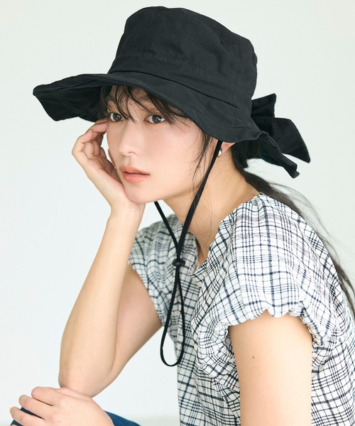 coca(coca)(コカ)の「UVカットリボンハット(ハット・レディース・ライトベージュ/ブラック・ONE SIZE)」の17枚目の写真