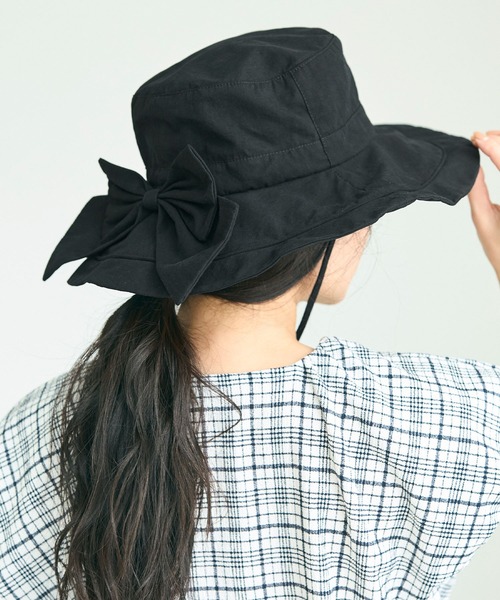 coca(coca)(コカ)の「UVカットリボンハット(ハット・レディース・ライトベージュ/ブラック・ONE SIZE)」の19枚目の写真