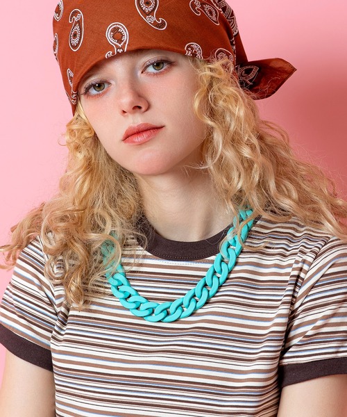 an meets zakka(アンミツザッカ)の「an meets zakka 【COMONONOSA(コモノノサ) 】OMOCHA CHAIN(オモチャチェーン) ネックレス - キヘイ - (50cm)(ネックレス・レディース・ブルー/ターコイズブルー/シルバー/ガンメタ/ブラック/パープル/イエロー/ホワイト/グリーン/ピンク/レッド/オレンジ/ダークブラウン・ONESIZE)」の5枚目の写真