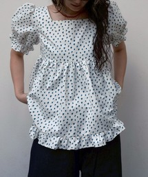 Frill Gather Puff Top