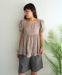 Frill Gather Puff Top