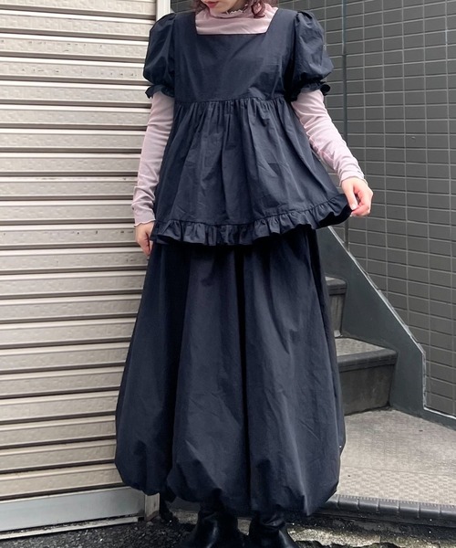 BLOOMING CHARM(ブルーミングチャーム)の「Frill Gather Puff Top(Tシャツ/カットソー・レディース・ブラック/ブラウン系その他/ピンク/ホワイト系その他・FREE)」の18枚目の写真