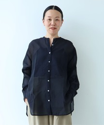 Cotton Nylon sheer back ribbon shirt