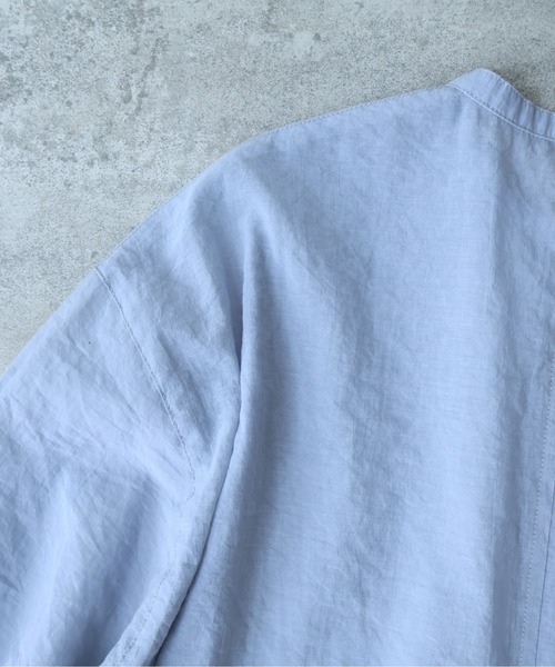 yuni(ユニ )の「Cotton Nylon sheer back ribbon shirt(シャツ/ブラウス・レディース・グレー/ブラック・FREE)」の13枚目の写真