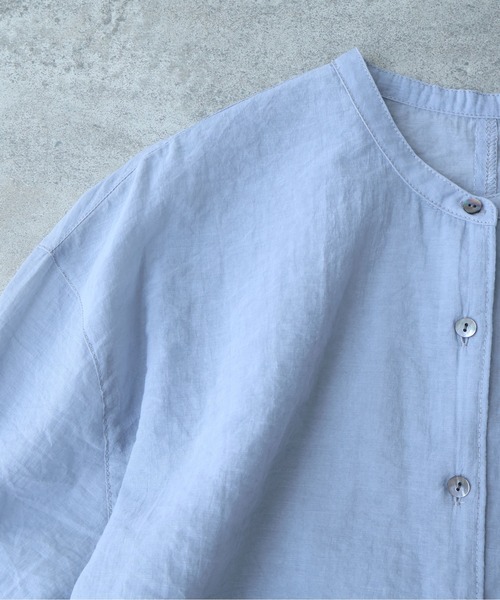 yuni(ユニ )の「Cotton Nylon sheer back ribbon shirt(シャツ/ブラウス・レディース・グレー/ブラック・FREE)」の12枚目の写真