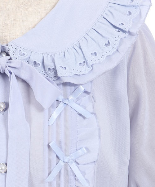 axes femme POETIQUE(アクシーズファムポエティック)の「リボン付きレース丸衿BL(シャツ/ブラウス・レディース・ブラック/サックスブルー/ホワイト・MEDIUM)」の17枚目の写真