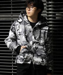 【BEN DAVIS（ベンデイビス）】SPIKY LOGO ZIP HOODIE / ジップフーディ ツイルワッペン 刺繍 フロントロゴ 裏起毛 ストリート カジュアル ユニセックス