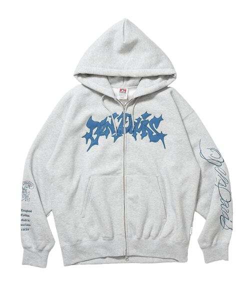 BEN DAVIS(ベンデイビス)の「【BEN DAVIS(ベンデイビス)】SPIKY LOGO ZIP HOODIE / ジップフーディ ツイルワッペン 刺繍 フロントロゴ 裏起毛 ストリート カジュアル ユニセックス(パーカー・メンズ・ネイビー/グレー/その他1/ブラック・LARGE/MEDIUM/X-LARGE)」の2枚目の写真