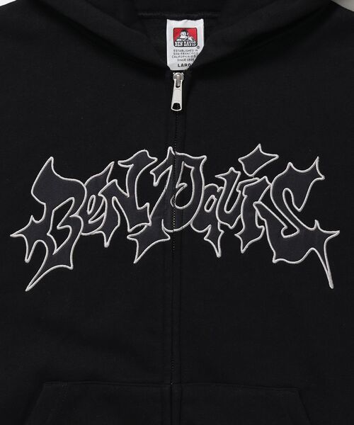 BEN DAVIS(ベンデイビス)の「【BEN DAVIS(ベンデイビス)】SPIKY LOGO ZIP HOODIE / ジップフーディ ツイルワッペン 刺繍 フロントロゴ 裏起毛 ストリート カジュアル ユニセックス(パーカー・メンズ・ネイビー/グレー/その他1/ブラック・LARGE/MEDIUM/X-LARGE)」の14枚目の写真