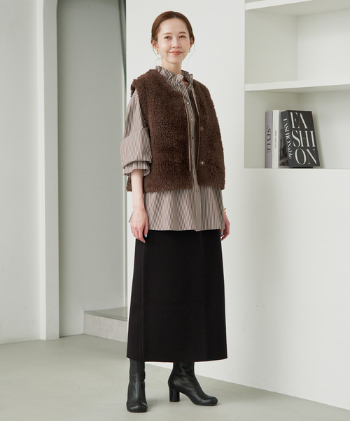 SLOBE IENA(スローブイエナ)の「《追加5》SLOBE スクエアトゥショートブーツ(ブーツ・レディース・ベージュ系その他/ブラック・23cm/23.5cm/24cm/24.5cm/25cm)」の19枚目の写真