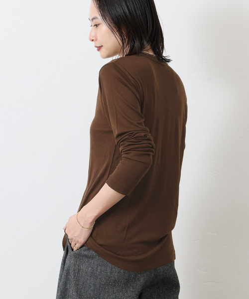 JOURNAL STANDARD(ジャーナルスタンダード)の「《追加》ウールMIX シアークルーネックカーディガン(カーディガン/ボレロ・レディース・ブラウン/チャコールグレー/ブラック系その他・FREE)」の4枚目の写真