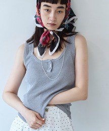 Henley Neck Rib Knit Tank