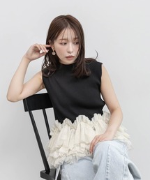 RANDA（ランダ）の「レースフリルニットトップス（ニット/セーター）」